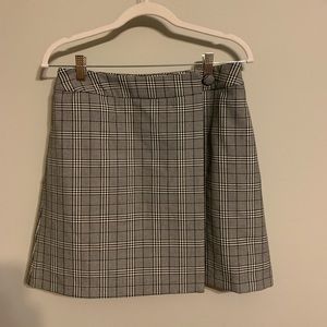 PLAID WRAP MINISKIRT